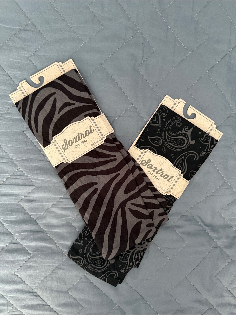 Soxtrot Women's  Black & Gray Patterned Dress Socks - 2-Pair